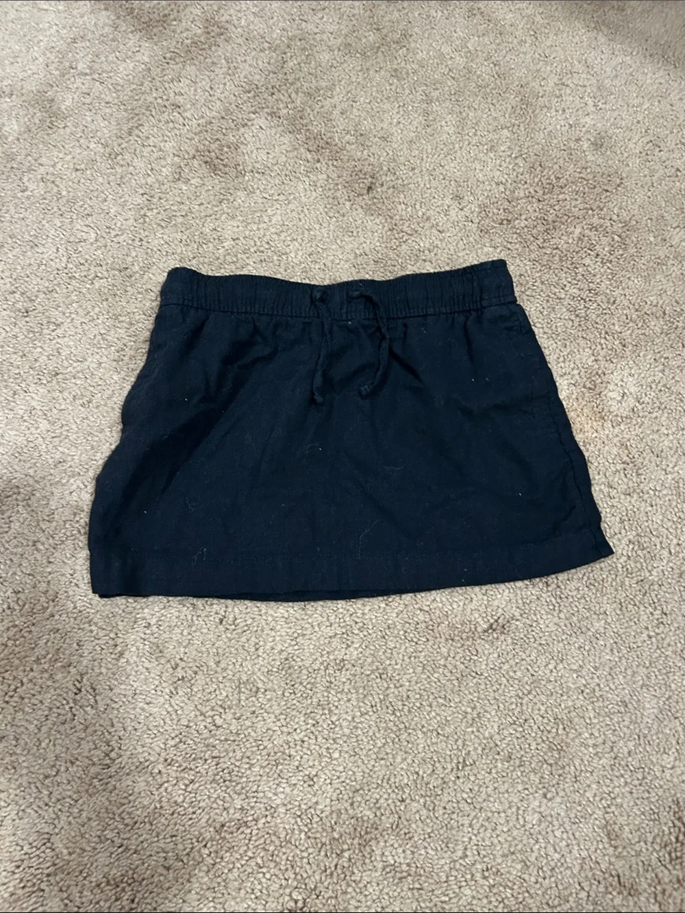 Old Navy Black Cotton Drawstring Mini Skirt